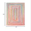 Capel Baby's Breath Pink 5' 0" X 8' 0" Concentric Rectangle Braided Rug view 2
