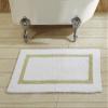 Better Trends 100% Cotton Hotel Collection Bath Mats, White & Sage Bath Mat - Tufted, Reversible & Absorbent & Machine Washable Bath Mats for Bathroom Floor, Shower & Sink, 24" x 40" view 1