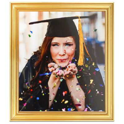 ArtToFrames 14x29 Inch Gold Picture Frame, This 1.28 Inch Custom Wood Poster Frame is Gold - Comes with Foam Backing 3/16 inch and Regular Acrylic (FBPL0066-81375-YGLD-14x29)