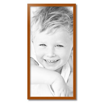 ArtToFrames 16x33 Inch Brown Picture Frame, This 1.00 Inch Custom Wood Poster Frame is Honey - Comes with Foam Backing 3/16 inch and Regular Acrylic (FBPL0066-60823-YHNY-16x33)