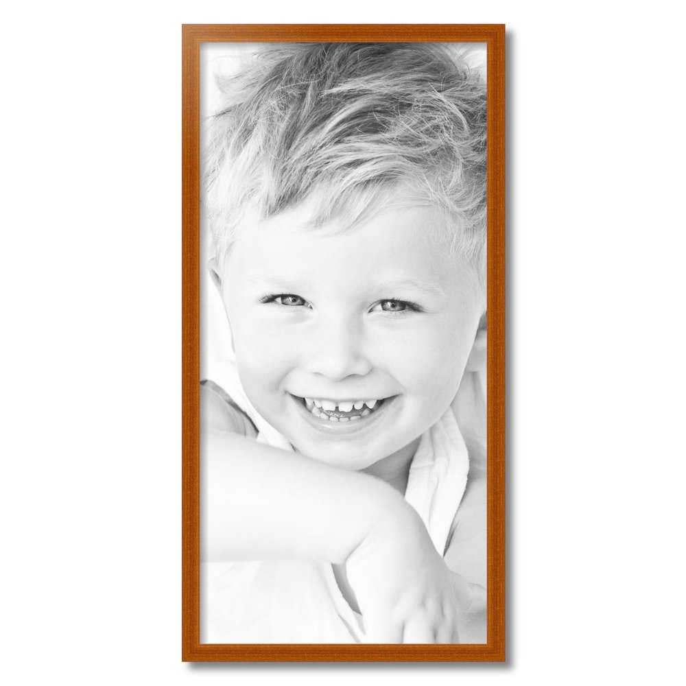 ArtToFrames 16x33 Inch Brown Picture Frame, This 1.00 Inch Custom Wood Poster Frame is Honey - Comes with Foam Backing 3/16 inch and Regular Acrylic (FBPL0066-60823-YHNY-16x33)