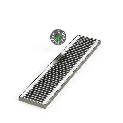ACU Precision Sheet Metal 0100-24 Surface Mount Drip Tray, No Drain, Stainless Steel, # 4 Brushed Finish, 5" x 24" x 3/4", Silver
