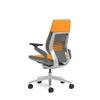Steelcase Gesture Office Chair - Cogent: Connect Tangerine Fabric, High Seat Height, Wrapped Back, Light on Dark Frame, Polished Aluminum Base view 1