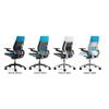 Steelcase Gesture Office Chair - Cogent: Connect Tangerine Fabric, High Seat Height, Wrapped Back, Light on Dark Frame, Polished Aluminum Base view 4