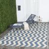 SAFAVIEH Washable Rug Outdoor Courtyard Collection - 7'10" Square, Blue & Beige, Non-Shedding & Easy Cleaning, Ideal for Patio, Backyard, Mudroom (CY6245-243) view 1