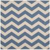 SAFAVIEH Washable Rug Outdoor Courtyard Collection - 7'10" Square, Blue & Beige, Non-Shedding & Easy Cleaning, Ideal for Patio, Backyard, Mudroom (CY6245-243) view 3