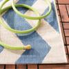 SAFAVIEH Washable Rug Outdoor Courtyard Collection - 7'10" Square, Blue & Beige, Non-Shedding & Easy Cleaning, Ideal for Patio, Backyard, Mudroom (CY6245-243) view 4