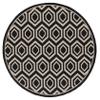 SAFAVIEH Washable Rug Outdoor Courtyard Collection - 7'10" Round, Black & Beige, Non-Shedding & Easy Cleaning, Ideal for Patio, Backyard, Mudroom (CY6902-266) view 3