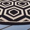 SAFAVIEH Washable Rug Outdoor Courtyard Collection - 7'10" Round, Black & Beige, Non-Shedding & Easy Cleaning, Ideal for Patio, Backyard, Mudroom (CY6902-266) view 4