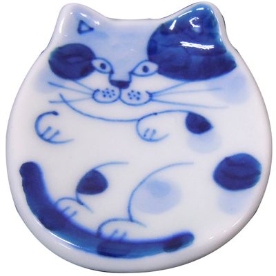 arita ware cat chopsticks rest polka dot cat