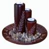 4-Piece Pillar and Plate Tealight Candle Holder Set (Vientiane Style, Mahagony) view 1