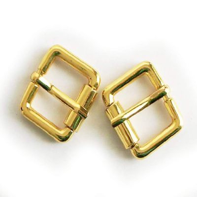 B11 Small Polished Gold Tone Metal Belt Buckle 28x25mm, pack of 4