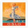 Oslo - The Capital of Norway - Vintage Travel Poster by Rohder c.1930s - Fine Art Matte Paper Print (Unframed) 20x26in view 1