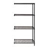 Quantum Storage Systems AD74-1848BK Add-On Kit for 74" High 4-Tier Wire Shelving Unit, Black Finish, 18" Width x 48" Length x 74" Height view 1