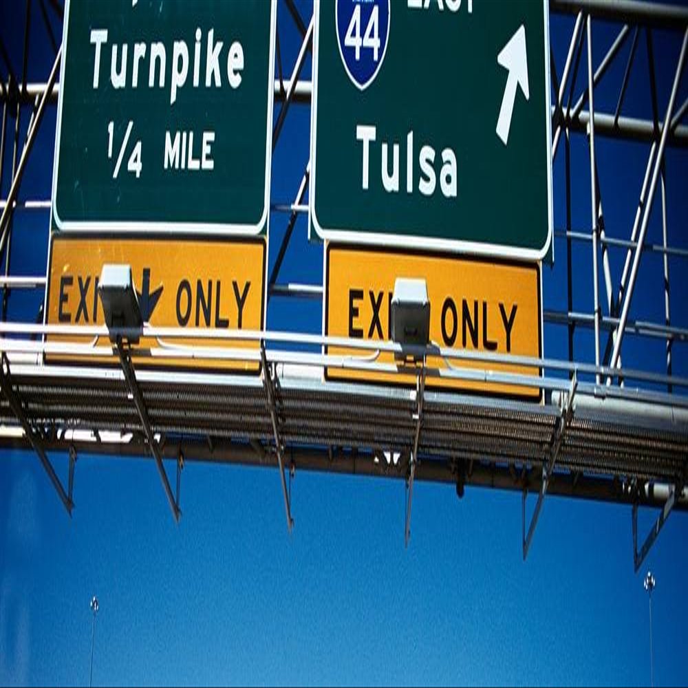 Walls 360 Peel & Stick Wall Mural: Interstate Signs Oklahoma City (24 in x 9 in)