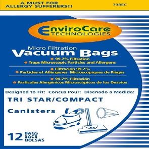 24 Tristar Canister Micro Filtration Vacuum Bags for EXL MG1 MG2 738EC