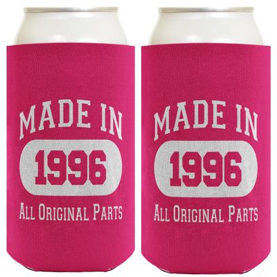 30th Birthday Gifts For Women Made In 1996 Original Parts 2-Pack Can Drink Thermocoolers Magenta