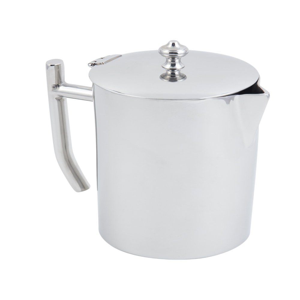 Bon Chef 61312 Stainless Steel 18/8 Empire Collection Coffee Pot, 48 oz Capacity, 4-5/8" Diameter x 9-1/2" Height