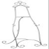 Floor Easel with Decorative Scroll Detailing, Height-Adjustable Hooks, 71.25 inches Tall, Metal - Silver view 1
