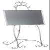 Floor Easel with Decorative Scroll Detailing, Height-Adjustable Hooks, 71.25 inches Tall, Metal - Silver view 2