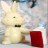 24 Vintage Look Miniature Bunny in Bow Tie with Book Perfect for Easter, Crafting and Embellishing view 1