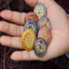 Jet 7 Chakra Reiki Set Engraving Round Shaped for Healing Chakra Balancing Meditation Positive Vibes view 4