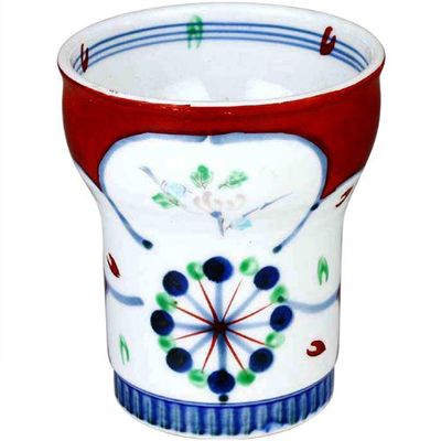 Ranchant Shochu Cup, Red, Multi, 3.4 x 4.0 inches (8.7 x 10.2 cm), Ancient Plum Plum Arita Ware Made in Japan