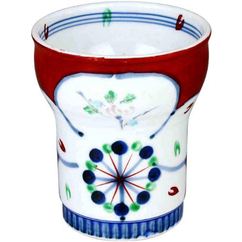 Ranchant Shochu Cup, Red, Multi, 3.4 x 4.0 inches (8.7 x 10.2 cm), Ancient Plum Plum Arita Ware Made in Japan