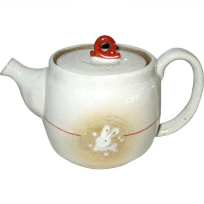 Ranchant Pot with U Tea Strainer, Multi, 5.7 x 3.3 x 3.3 inches (14.5 x 8.5 x 8.5 cm), Moonlight Rabbit, Arita Ware Made in Japan