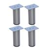 Alpha Furnishings Metal Furniture Cylinder Legs 5" Round Brush Satin Nickel Sofa Cabinet Vanity DIY Feet 4 PC Set view 1