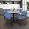 Cain 36" Round Breakroom Table- Maple & 4 Zeng Stack Chairs- Blue view 2