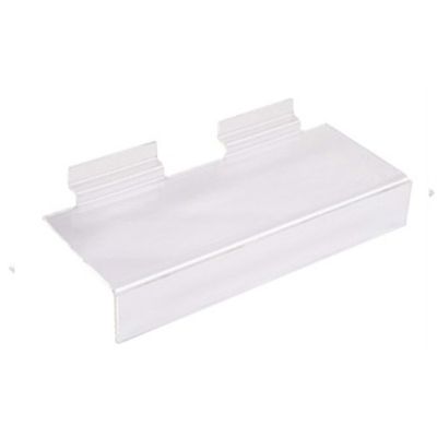 4 x 10 Acrylic Clear Shoe Shelf with 1 inch Channel for Signage 50 Ct