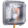 TayMac MM2420C Nonmetallic Extra Duty Weatherproof in-Use Electrical Outlet Cover for Home Improvement, 2-Gang, Clear view 1