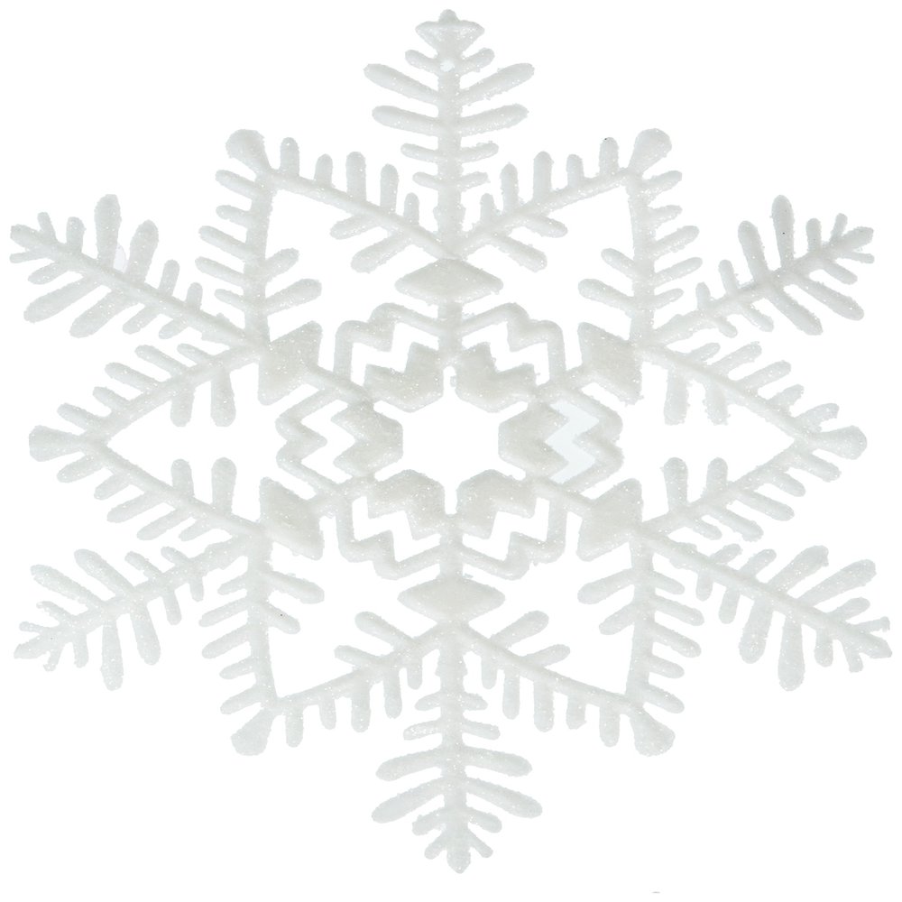 Amscan White Christmas Embellishment Glitter Snowflake Decoration - 6 1/2", 1Ct.