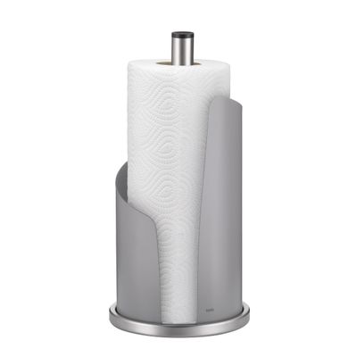 kela Kitchen roll Holder, Upright, for Thick Rolls, Kitchen roll Holder 33.5 cm high, Stella, Grey Stainless Steel