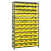 Quantum Storage Systems 1875-104YL Steel Shelving Unit with 4" Shelf Bins, 18" D x 36" W x 75" H, Yellow view 1