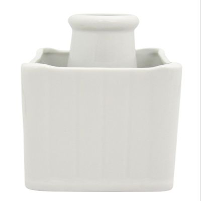 Buddhist Goods Porcelain Square Flower Stand, 3.5 Size, White 233068