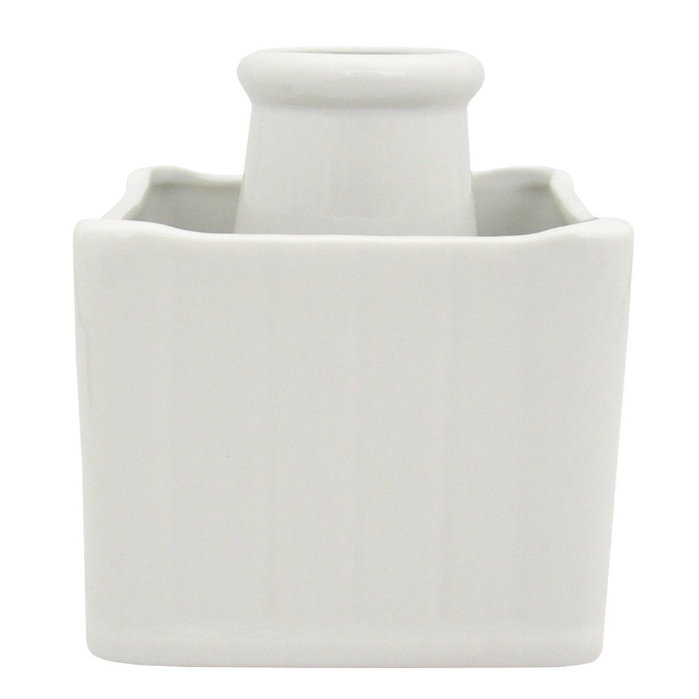 Buddhist Goods Porcelain Square Flower Stand, 3.5 Size, White 233068