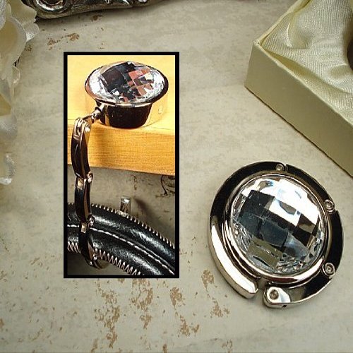 DLusso Designs W6852 Murano Design Round Shape Clear Stone Bag Holder44; Pack Of - 4.