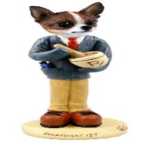 Chihuahua Brindle & White Pharmacist Doogie Collectable Figurine