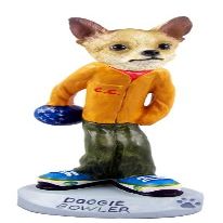 Chihuahua Tan/White Bowler Doogie Collectable Figurine