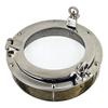Nautical Tropical Imports 12 Inch Nickel Finish Over Solid Brass Heavy Porthole Window with 2 Inch Deep Flange Functional view 1