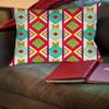 Manual Woodworkers & Weavers Square Indoor/Outdoor Pillow, 18-Inch, Ikat, Mint view 2