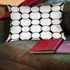 Manual Woodworkers & Weavers Square Throw Pillow, 16-Inch, Linked Dots, White/Black view 2