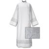 Christian Brands Church Latin Cross and IHS Lace Front Wrap Alb - White - Solid - Religious Garment - Angel view 1