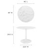 Modway Lippa 40" Mid-Century Dining Table with Round Artificial Marble Top in White view 3