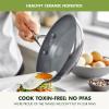 GreenPan Valencia Pro Hard Anodized Healthy Ceramic Nonstick 10" Frying Pan Skillet, PFAS-Free, Induction, Dishwasher Safe, Oven Safe, Gray view 2