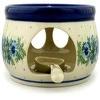 Polmedia Polish Pottery Heater with Candle Holder - Blue Bell Wreath Pattern Handmade in Boleslawiec Poland by Ceramika Artystyczna + Certificate of Authenticity view 2