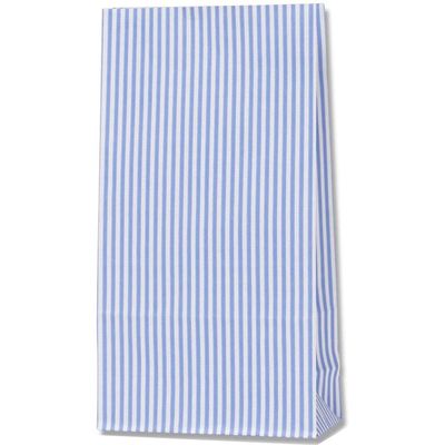 Shimojima 3080720 Heiko Paper Bags, Gusset, Fancy Bag, S2, Mono Stripe, Blue, 5.1 x 2.6 x 9.4 inches (13 x 6.5 x 24 cm), 100 Sheets