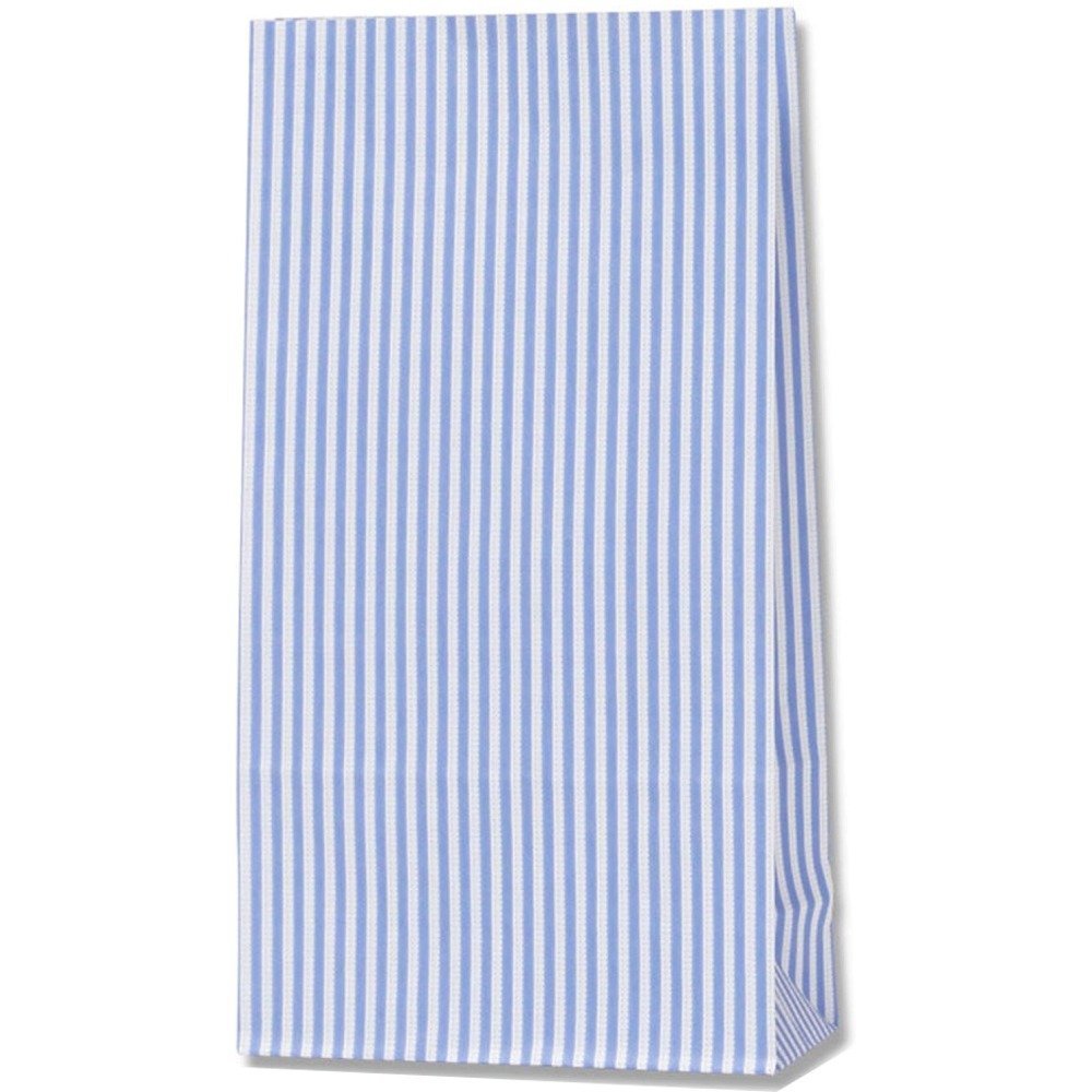 Shimojima 3080720 Heiko Paper Bags, Gusset, Fancy Bag, S2, Mono Stripe, Blue, 5.1 x 2.6 x 9.4 inches (13 x 6.5 x 24 cm), 100 Sheets